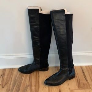 Clarks Black Leather Knee High Boots